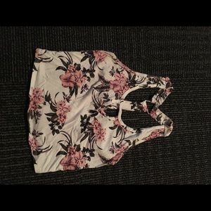 Floral keyhole halter top